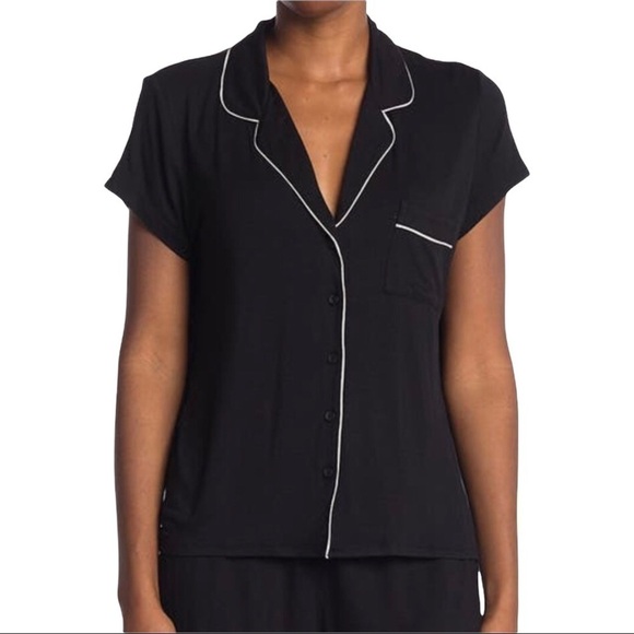 Shimera Other - Shimera Knit Bedtime Pajama Top Size XS Navy Blue Button Close Unlined